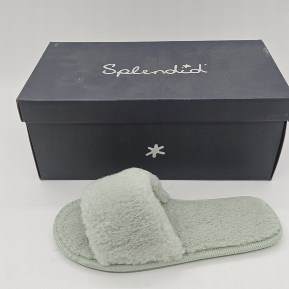 Splendid Womens Carmen Slide Sandals Slippers Open Toe Faux Far Mint Size 6M NWB - Picture 3 of 10
